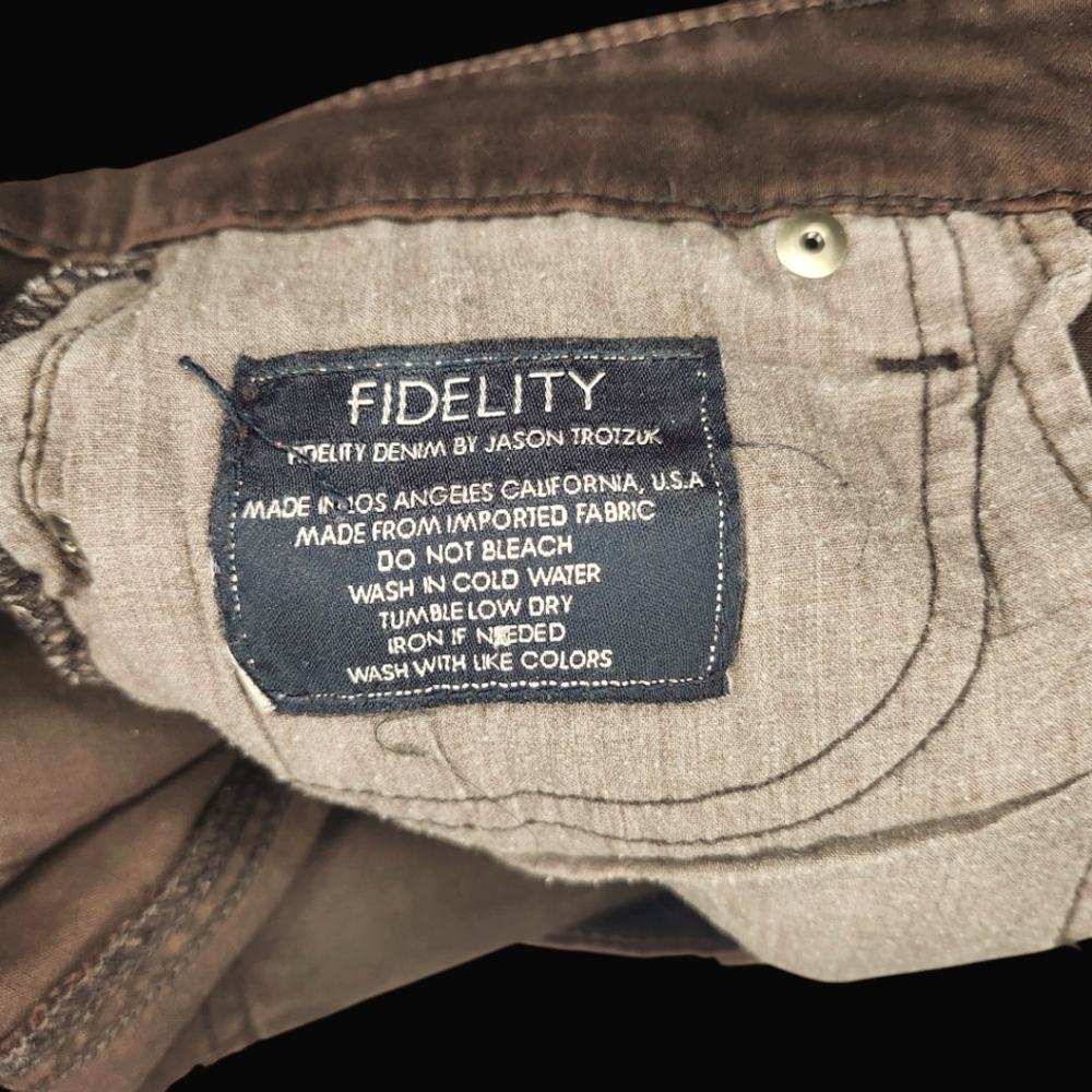 FIDELITY Brown Leatherteen Skinny Jeans- 27 - Picture 6 of 7